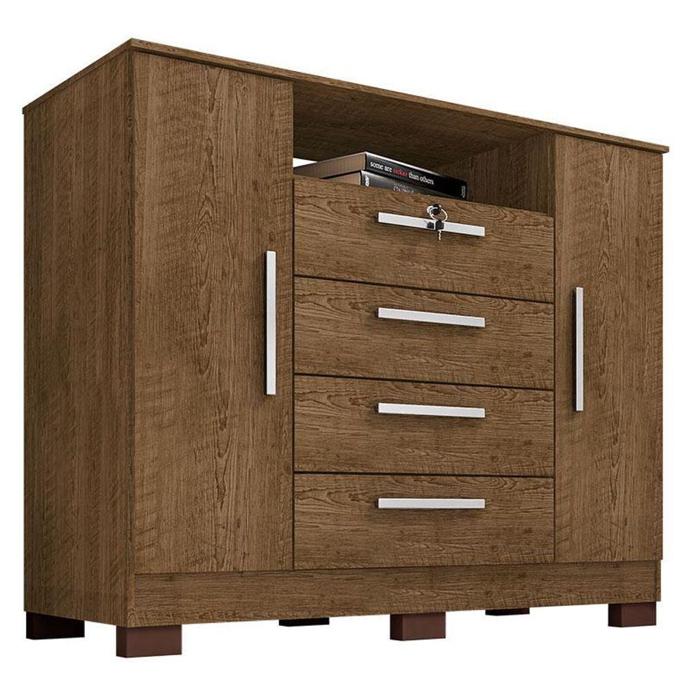 Guarda Roupa Casal Imperial Com Armário Multiuso Recife E Cômoda Madri Malbec - Incorplac - 8