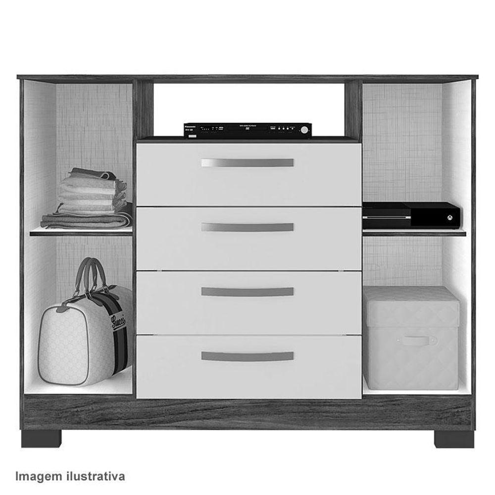 Guarda Roupa Casal Imperial Com Armário Multiuso Recife E Cômoda Madri Malbec - Incorplac - 10