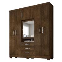 Guarda Roupa Casal Imperial Com Armário Multiuso Recife E Cômoda Madri Malbec - Incorplac - 2