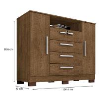 Guarda Roupa Casal Imperial Com Armário Multiuso Recife E Cômoda Madri Malbec - Incorplac - 9