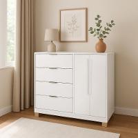 Cômoda 4 Gavetas 2 Portas Carraro Branco - 1