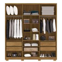 Guarda-roupa 6 Portas 100% Mdf E Cômoda Sapateira 4 Gavetas Spain Nature - 2