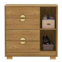 Guarda-roupa 6 Portas 100% Mdf E Cômoda Sapateira 4 Gavetas Spain Nature - 3