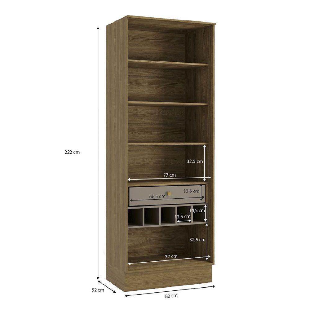 Cristaleira Botanic 2 Portas De Vidro 1 Gaveta Kappesberg Nogueira E Fendi - 3