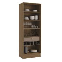 Cristaleira Botanic 2 Portas De Vidro 1 Gaveta Kappesberg Nogueira E Fendi - 2