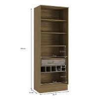 Cristaleira Botanic 2 Portas De Vidro 1 Gaveta Kappesberg Nogueira E Fendi - 3