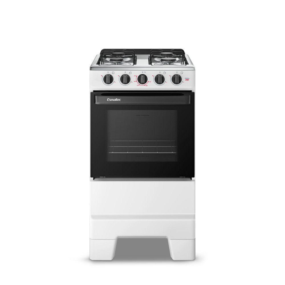 Fogão 4 Bocas Mesa Inox Manual Ideal Pop 4120 Esmaltec Branco - 1