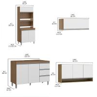 Cozinha Compacta Modulada Sabrina 280x202cm Mdp Menu Móveis Branco - 3
