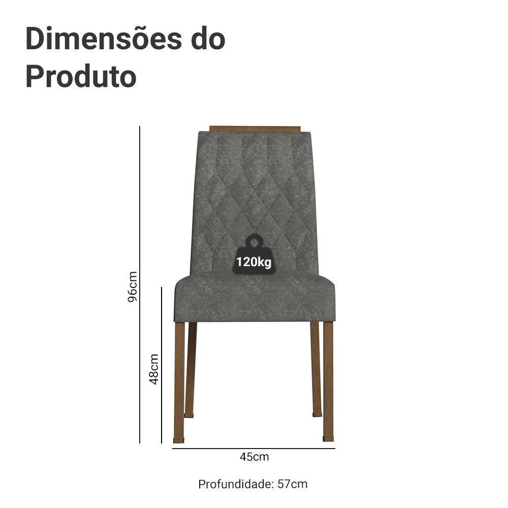 Kit 2 Cadeiras De Jantar 4256 Com Espaldar Rustic-silver Madesa - 3