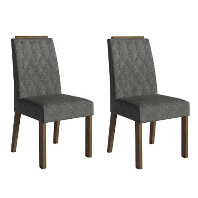 Kit 2 Cadeiras De Jantar 4256 Com Espaldar Rustic-silver Madesa