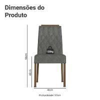 Kit 2 Cadeiras De Jantar 4256 Com Espaldar Rustic-silver Madesa - 3