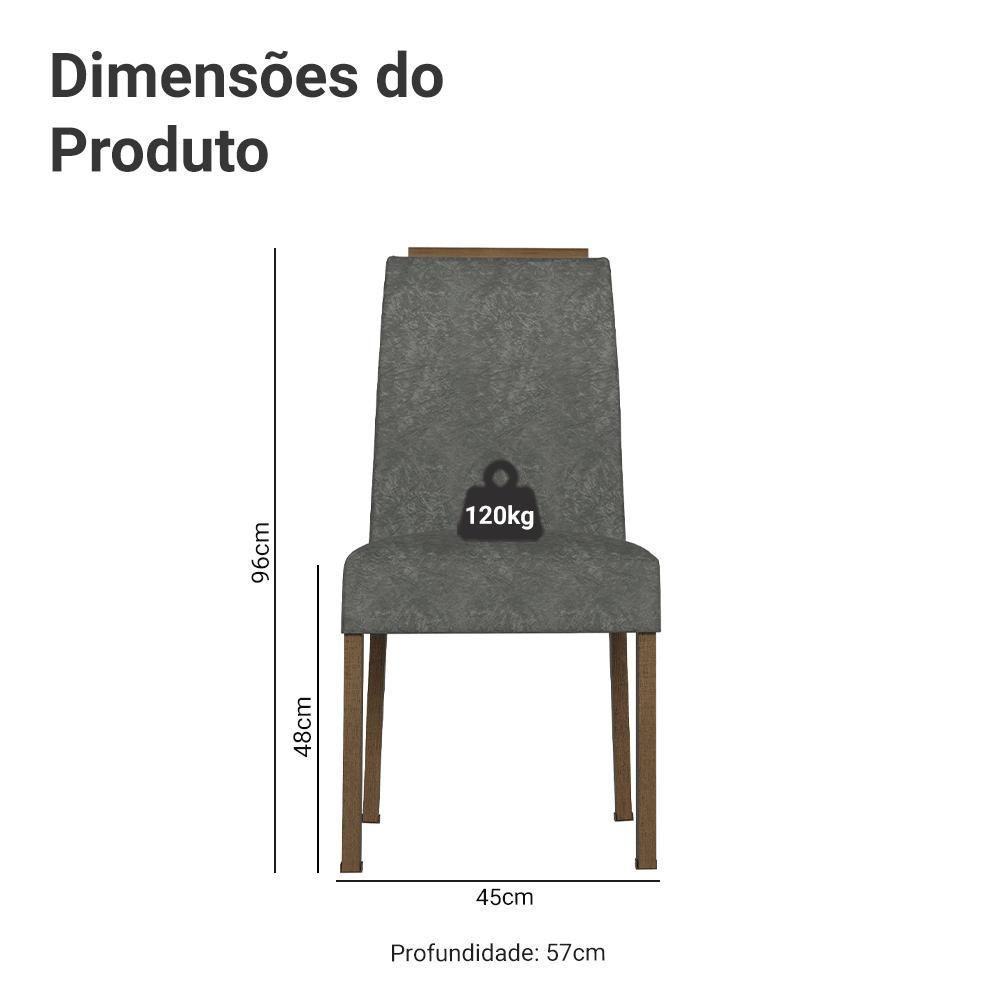 Kit 2 Cadeiras De Jantar 4255 Com Espaldar Rustic-silver Madesa - 3