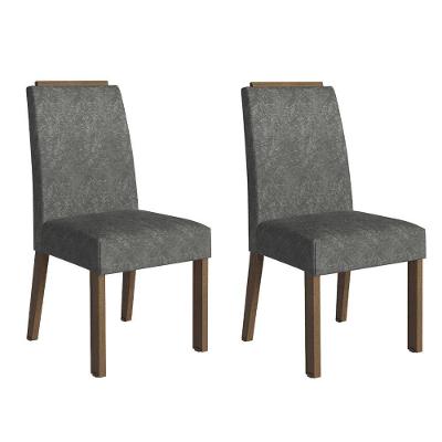 Kit 2 Cadeiras De Jantar 4255 Com Espaldar Rustic-silver Madesa