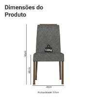 Kit 2 Cadeiras De Jantar 4255 Com Espaldar Rustic-silver Madesa - 3