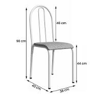 Kit 2 Cadeiras 544 Sala Jantar Cozinha Pés Aço Tubular Cinza Branco - 3