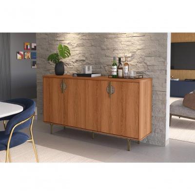 Buffet Marsala Suporte P- Decoração 4 Portas C- Prateleira Divisória - Jequitiba