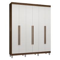 Guarda-roupa Casal Com Pés 6 Portas Batentes Rustic-branco-rustic Venus Madesa - 2