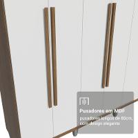 Guarda-roupa Casal Com Pés 6 Portas Batentes Rustic-branco-rustic Venus Madesa - 6