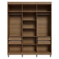 Guarda-roupa Casal Com Pés 6 Portas Batentes Rustic-branco-rustic Netuno Madesa - 8