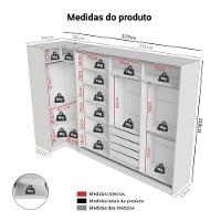 Guarda-roupa Modulado Neo + Guarda-roupa Royale 3 Portas De Correr Com Espelho Branco Madesa - 5