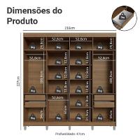 Guarda-roupa Casal Com Pés 8 Portas Batentes Rustic-preto-rustic Saturno Madesa - 3