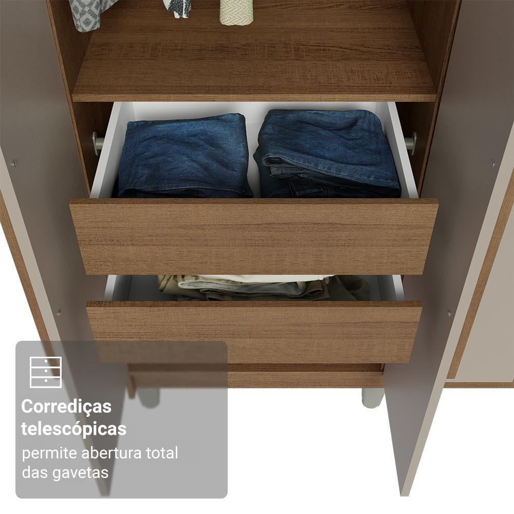 Guarda-roupa Casal Com Pés 8 Portas Batentes Com Espelho Rustic-crema-rustic Netuno Madesa - 7