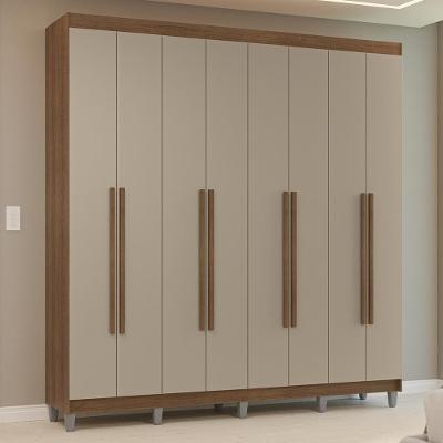 Guarda-roupa Casal Com Pés 8 Portas Batentes Rustic-crema-rustic Venus Madesa