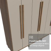 Guarda-roupa Casal Com Pés 8 Portas Batentes Rustic-crema-rustic Saturno Madesa - 6