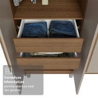 Guarda-roupa Casal Com Pés 8 Portas Batentes Com Espelho Rustic-crema-rustic Venus Madesa - 7