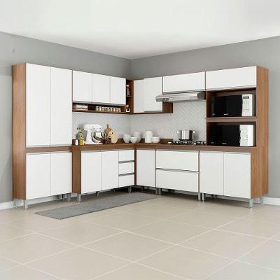 Cozinha De Canto Armário Torre Quente Sabrina Menu Móveis Branco