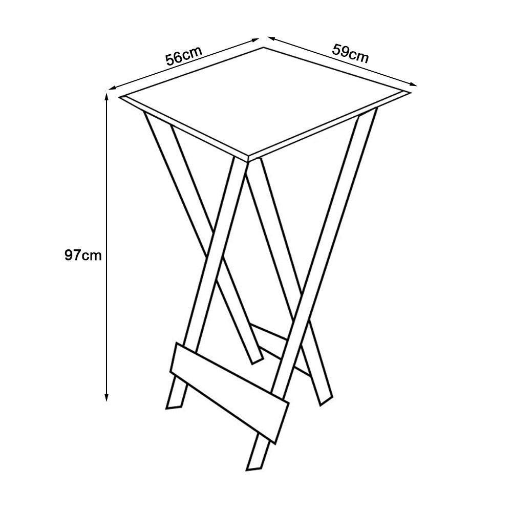 Mesa Bistro Dobrável Quadrada Preta - 4