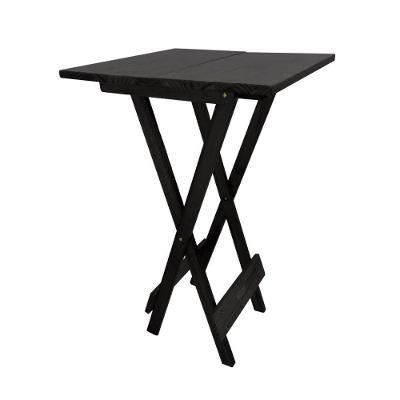 Mesa Bistro Dobrável Quadrada Preta