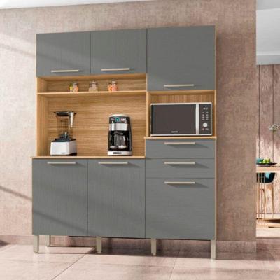 Kit Cozinha Montesa 160cm 6 Portas E 2 Gavetas Kits Paraná Freijo Cris