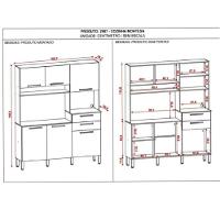 Kit Cozinha Montesa 160cm 6 Portas E 2 Gavetas Kits Paraná Freijo Cris - 4