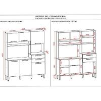 Kit Cozinha Montesa 160cm 6 Portas E 2 Gavetas Kits Paraná Freijó Soft - 4