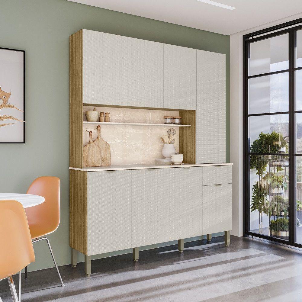 Kit Cozinha 161cm Slow 8 Portas 1 Gaveta 3012 Kits Paraná Freijó Soft - 1