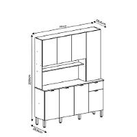 Kit Cozinha 161cm Slow 8 Portas 1 Gaveta 3012 Kits Paraná Freijó Soft - 4
