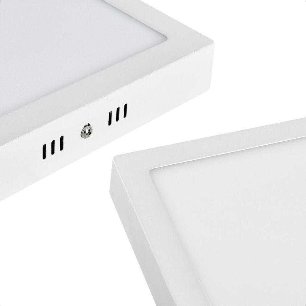 Kit 5 Painel De Led Quadrado Sobrepor 12w Bivolt Taschibra 3000k Quente - 8