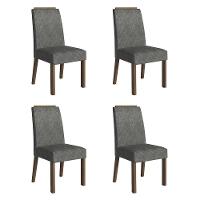Kit 4 Cadeiras De Jantar 4255 Com Espaldar Rustic-silver Madesa - 1