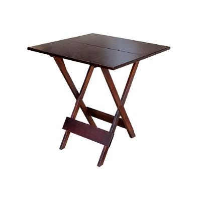 Mesa Para Pizzaria Dobrável De Madeira 80x80 - Imbuia