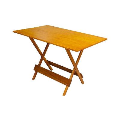 Mesa Para Pizzaria Dobrável De Madeira 1,20x70 - Natural