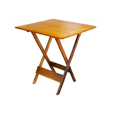 Mesa Para Açaí Dobrável De Madeira 90x90 - Natural