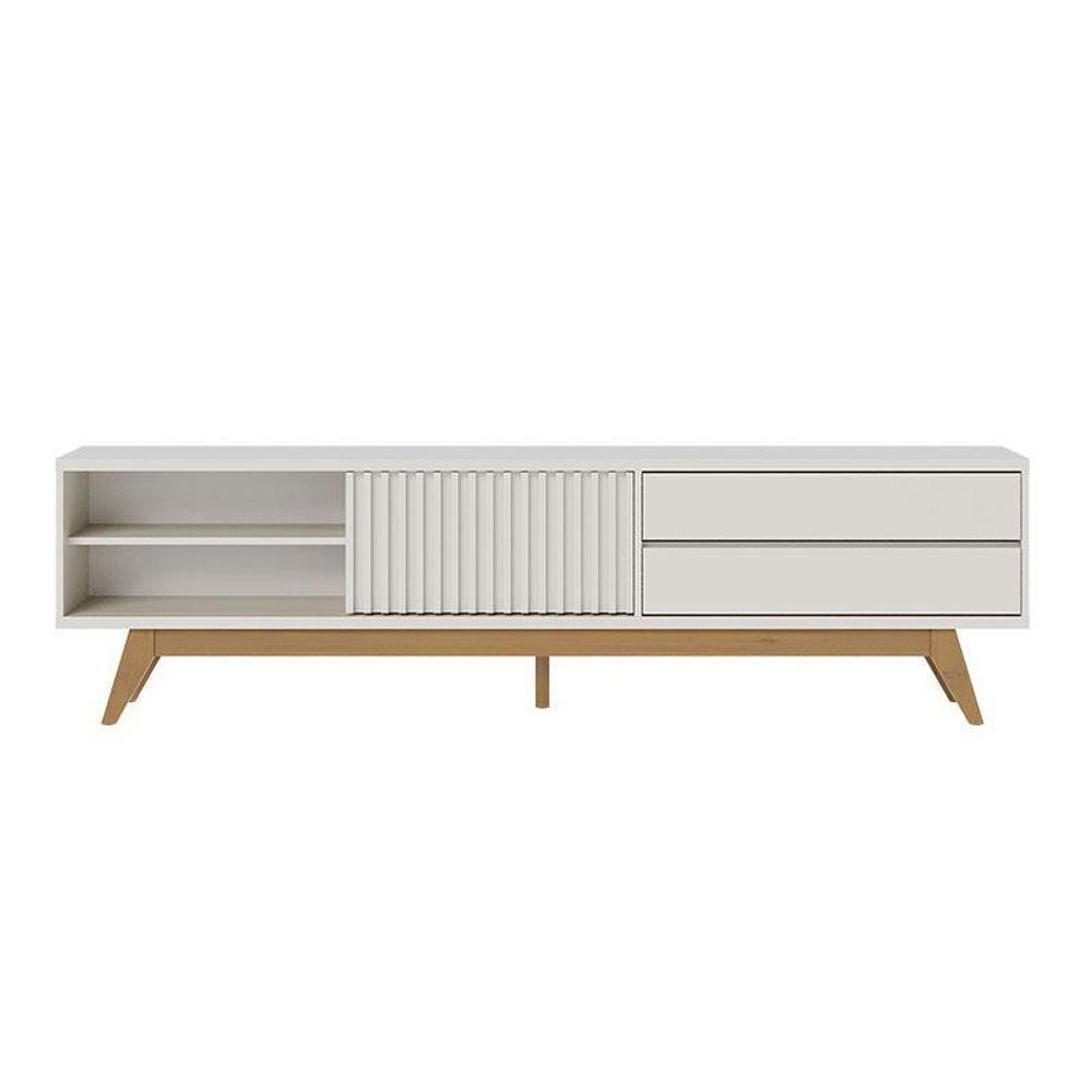 Rack Bancada Veneza Off White Matte Com Mesa De Centro Jeri Off White Freijó - Colibri - 7