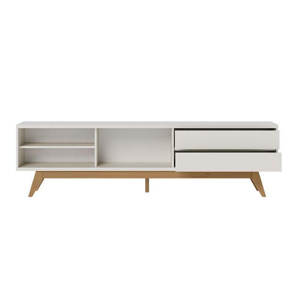 Rack Bancada Veneza Off White Matte Com Mesa De Centro Jeri Off White Freijó - Colibri - 8