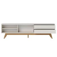 Rack Bancada Veneza Off White Matte Com Mesa De Centro Jeri Off White Freijó - Colibri - 3