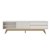 Rack Bancada Veneza Off White Matte Com Mesa De Centro Jeri Off White Freijó - Colibri - 7