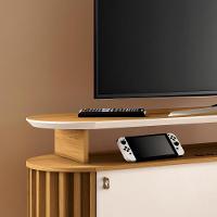 Rack Bancada Alba Tv Até 70 Polegadas Pés Madeira Maciça Cinamomo Off White - 6