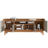 Rack Adria 180 Sala Tv Até 65 Polegadas Pés Madeira Maciça Off White Cedro - 3