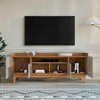 Rack Adria 180 Sala Tv Até 65 Polegadas Pés Madeira Maciça Off White Cedro - 5