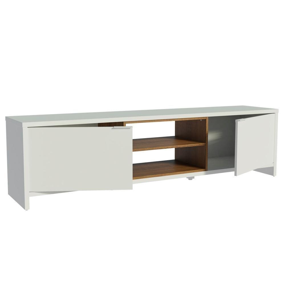 Rack Para Tv Até 80 Polegadas 180cm 2 Portas Branco-rustic Linz Madesa - 6